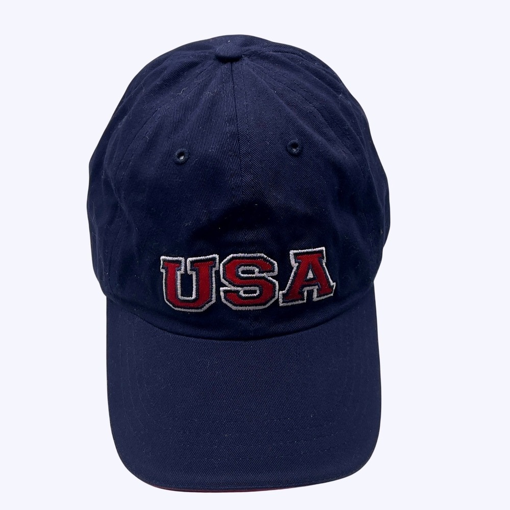 USA Navy Blue Embroidered Baseball Cap American Flag Adjustable Cotton Hat